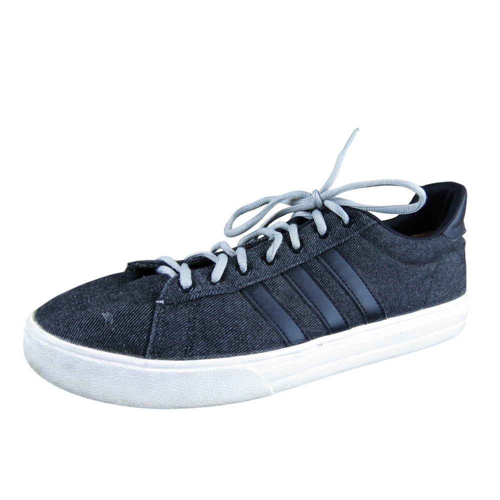 Adidas Daily 2.0 Men 13 Black Denim Canvas Lace Up Casual Skate Sneakers